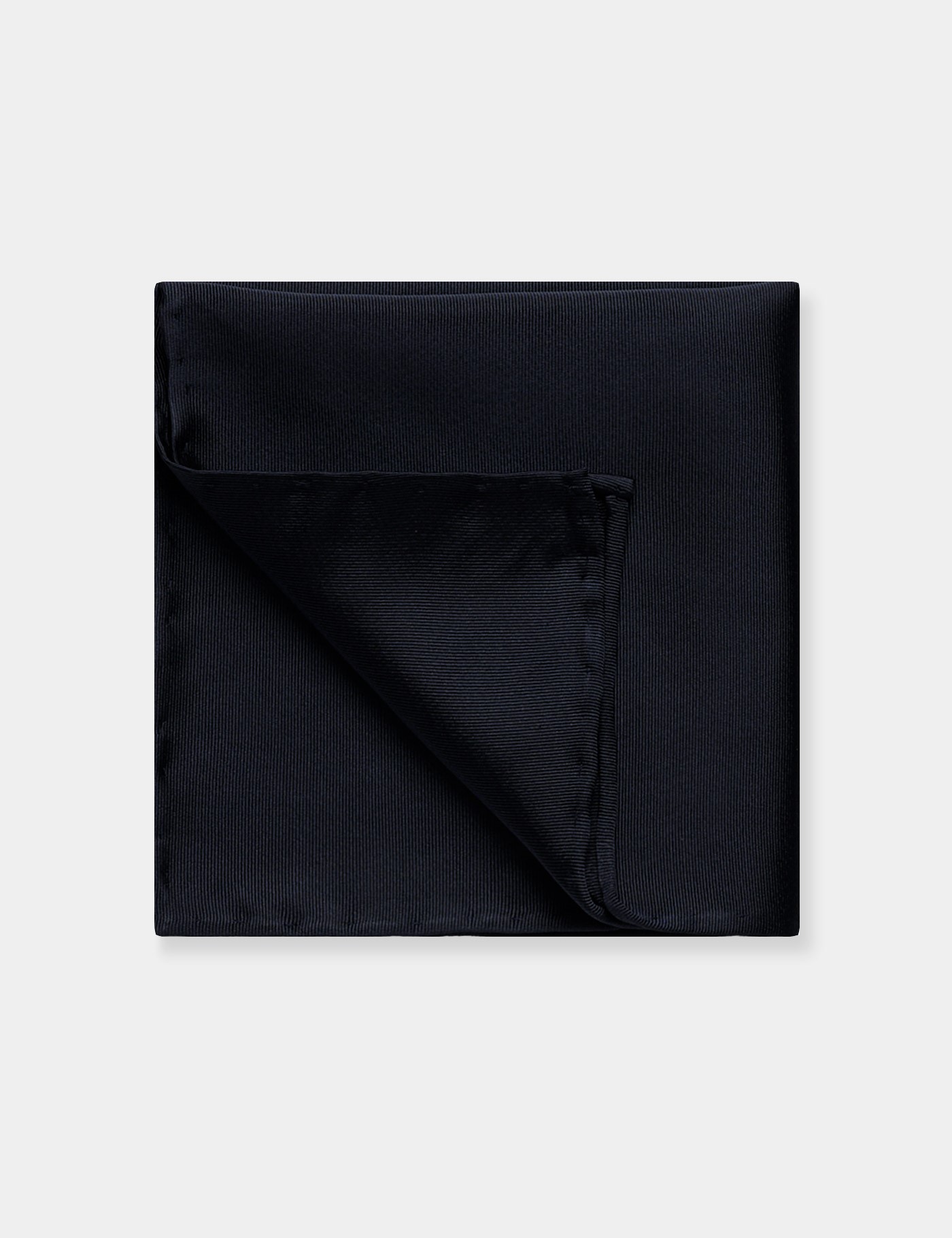 Hawes & Curtis Navy Plain Repp Pocket Square Size: One Size