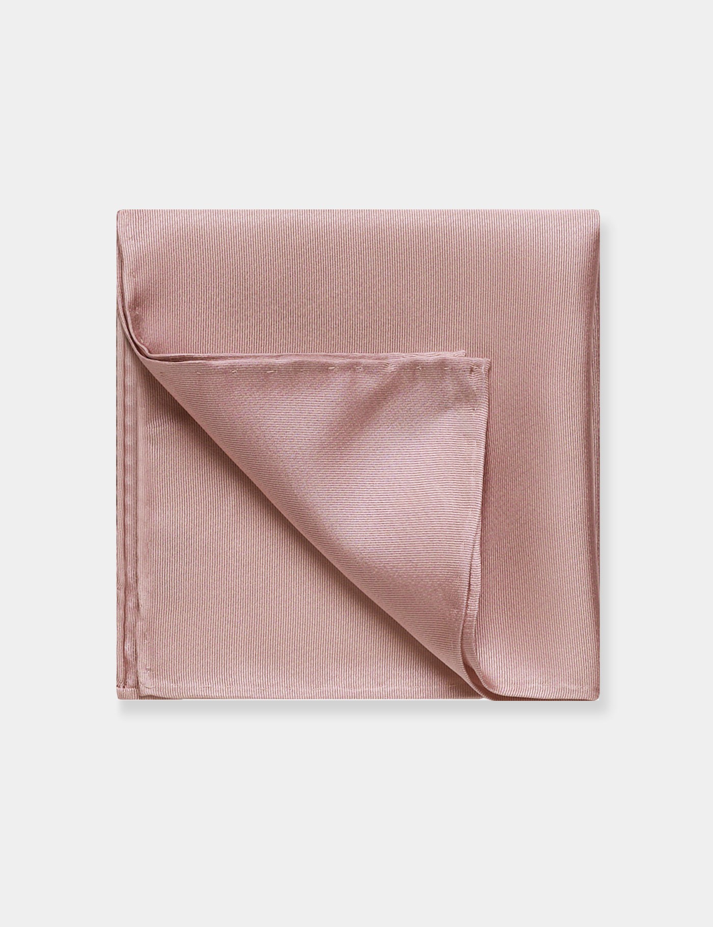 & Dusty Pink Plain Repp Pocket Square One