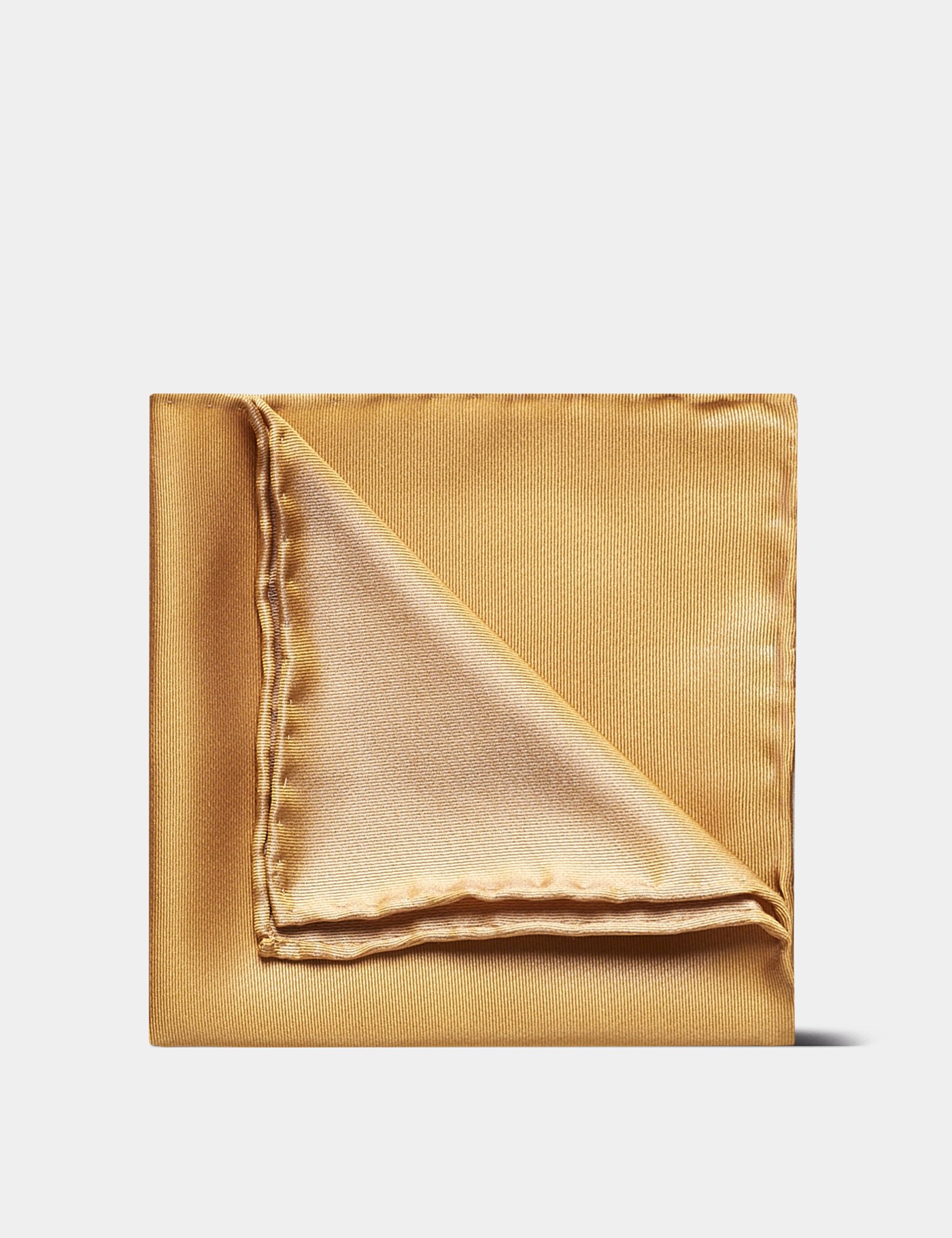 Hawes & Curtis Yellow Gold Plain Repp Pocket Square Size: One Size