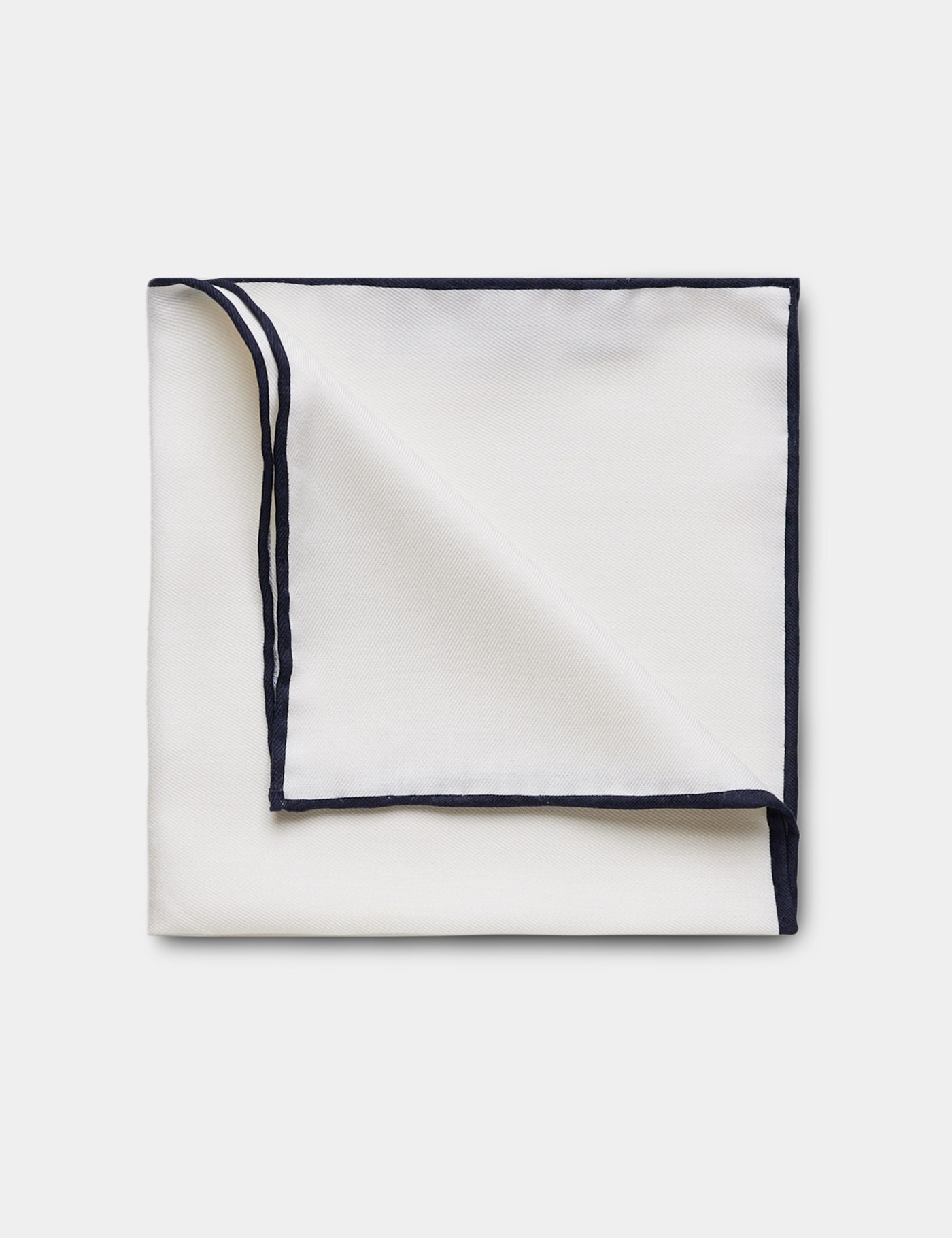 & Pocket Square Navy Border One