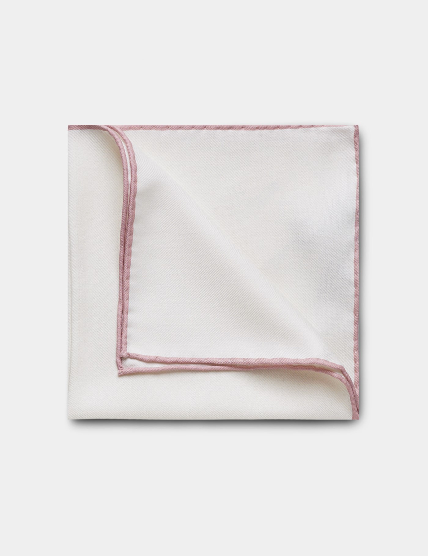 & Pocket Square Dusky Pink Border One