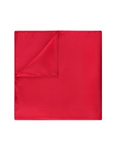 Men's Red Pocket Square- 100% Silk