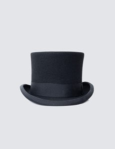 Black Wool Felt Top Hat | Hawes 