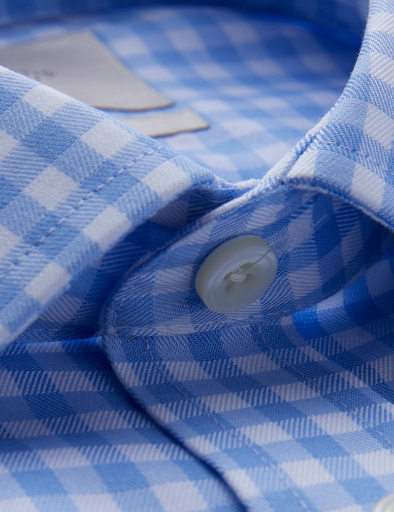 blue gingham shirt men