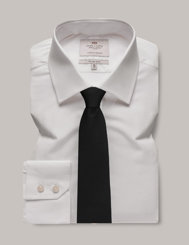 White Fitted Slim Shirt | Hawes and Curtis