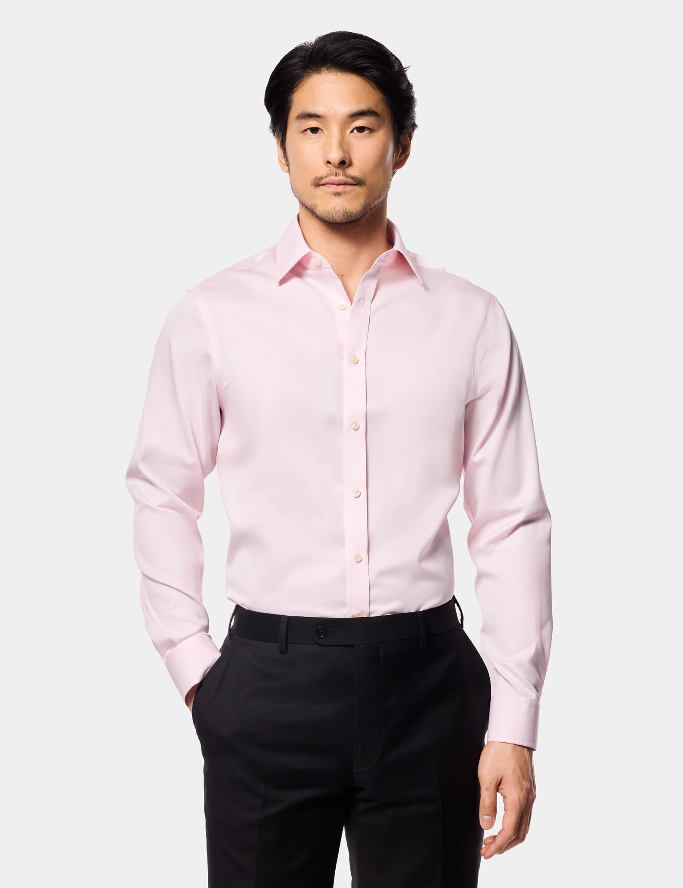 Hawes & Curtis Fitted Slim Pink Twill Non-Iron Shirt Size: 16" collar, 37" sleeve