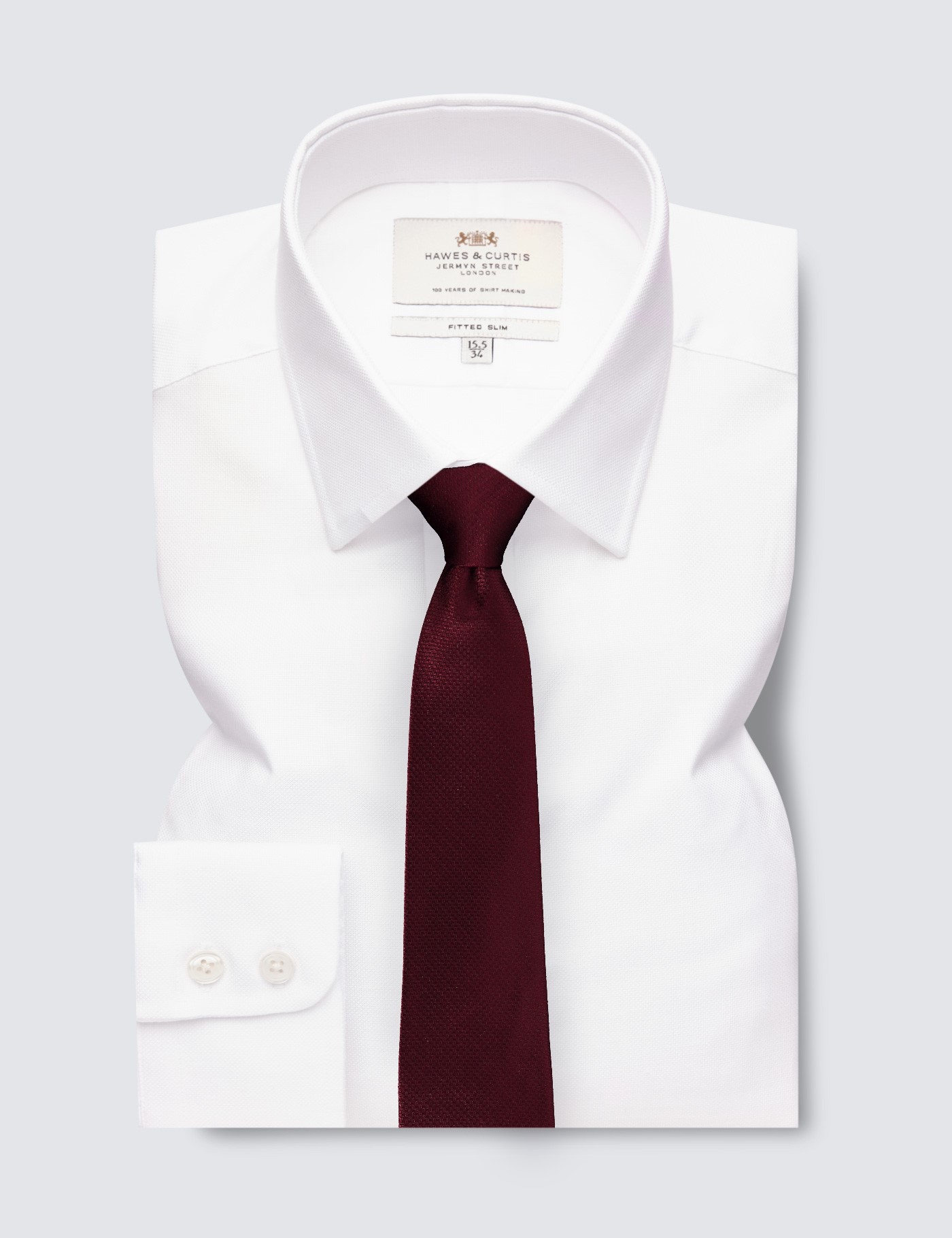 Hawes & Curtis Formal White Oxford Slim Shirt