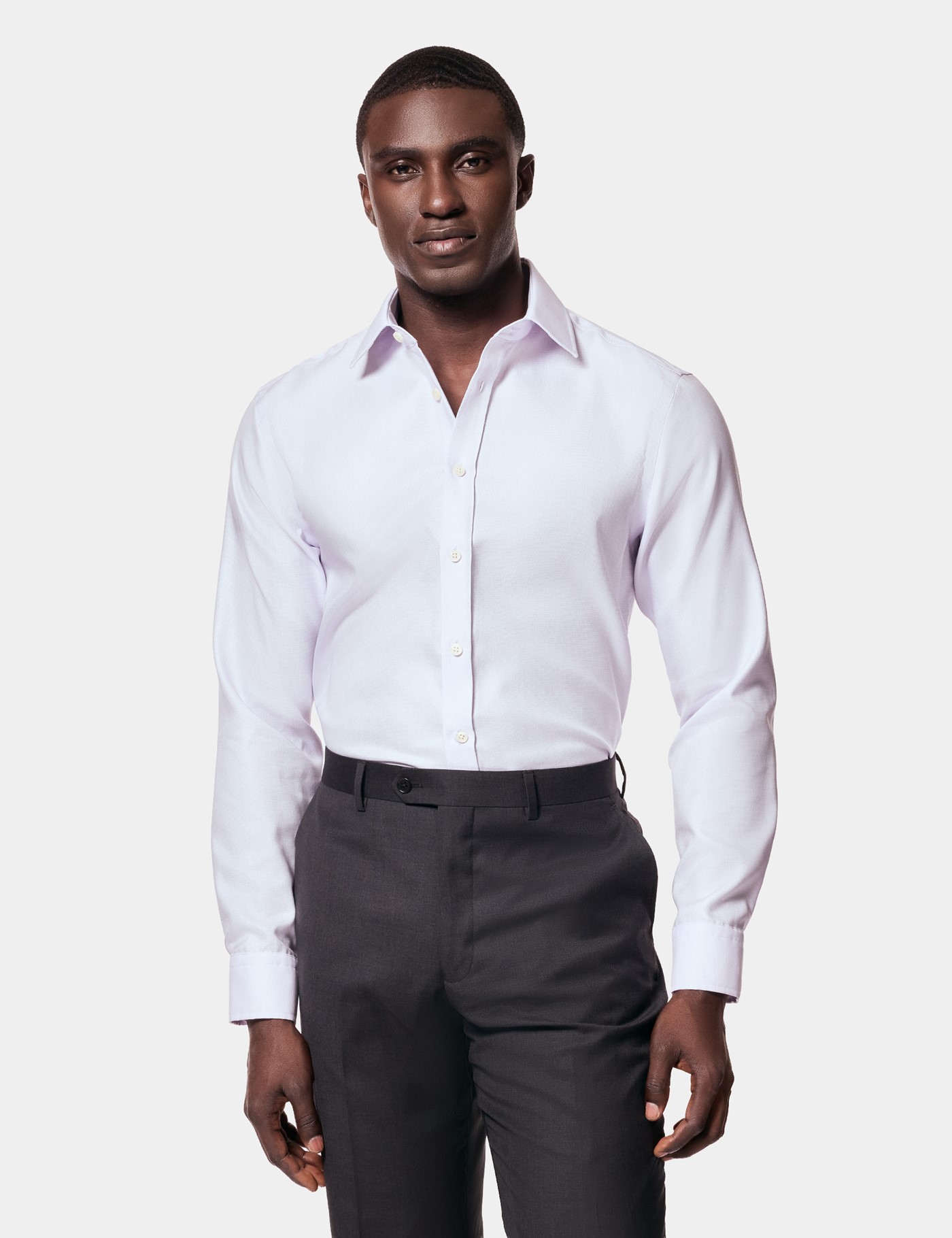 Hawes & Curtis Fitted Slim Lilac & White Textured Weave Non-Iron Shirt Size: 16" collar, 36" sleeve