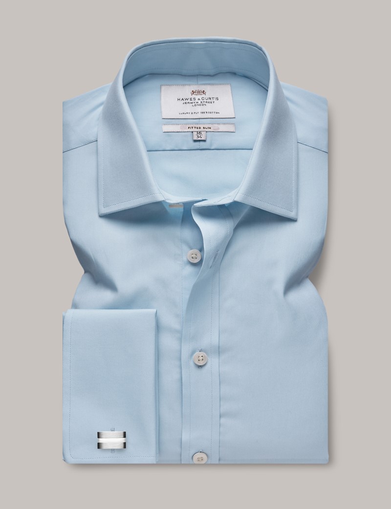 PROPER SHIRTINGS BLUE SLIM FIT REGULAR CUFF P720TTSR-BLU