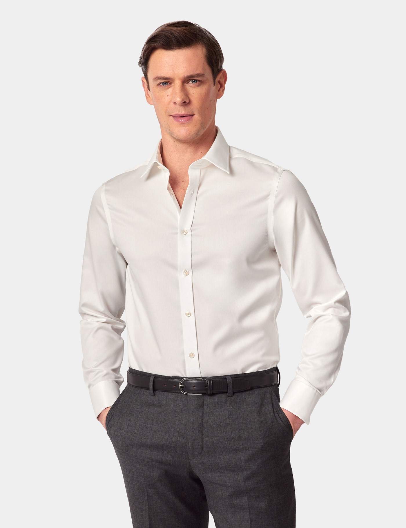 & Fitted Slim Twill Non Iron Shirt 16.5" collar 34" sleeve