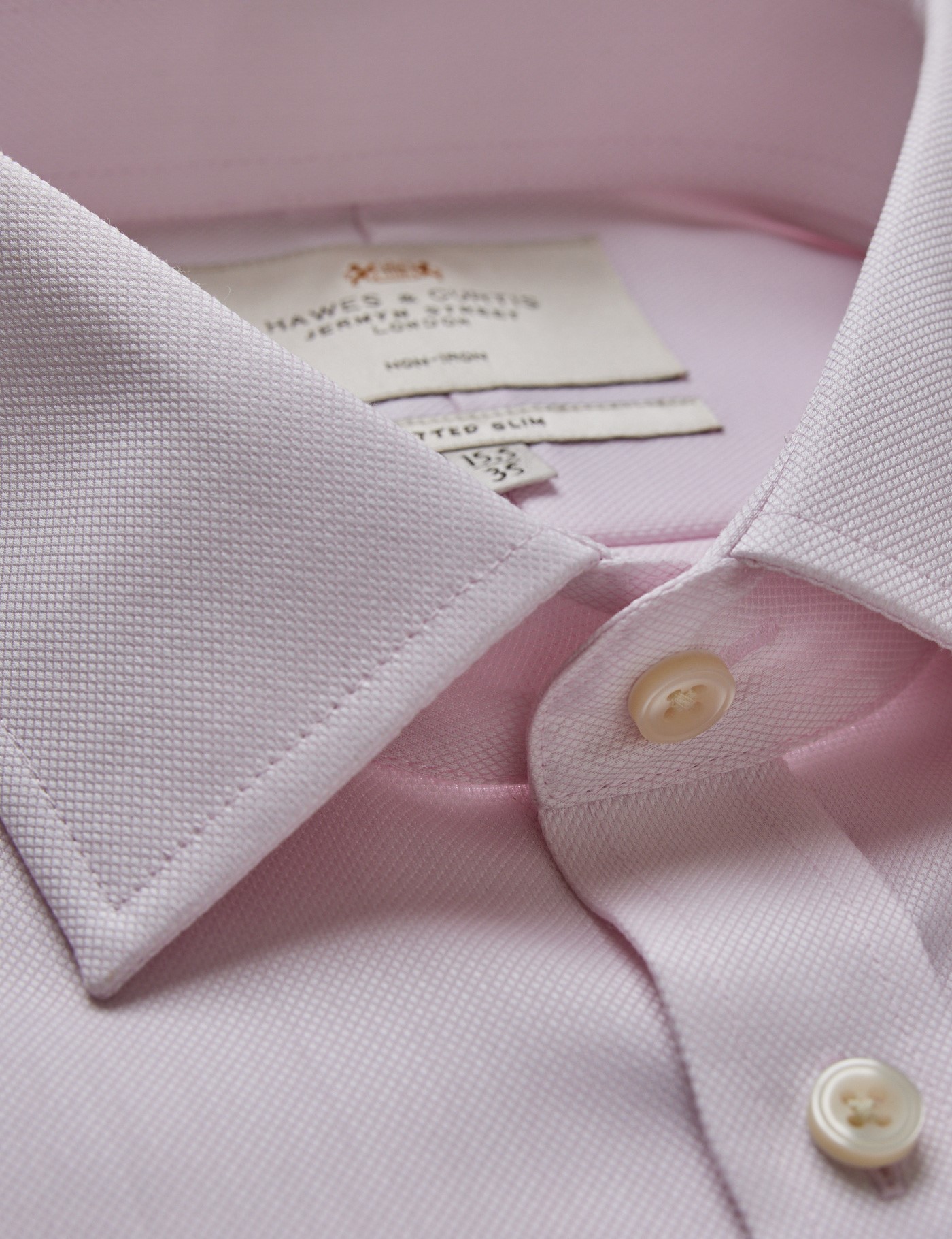 & Fitted Slim Pique Non Iron Shirt 18" collar 37" sleeve