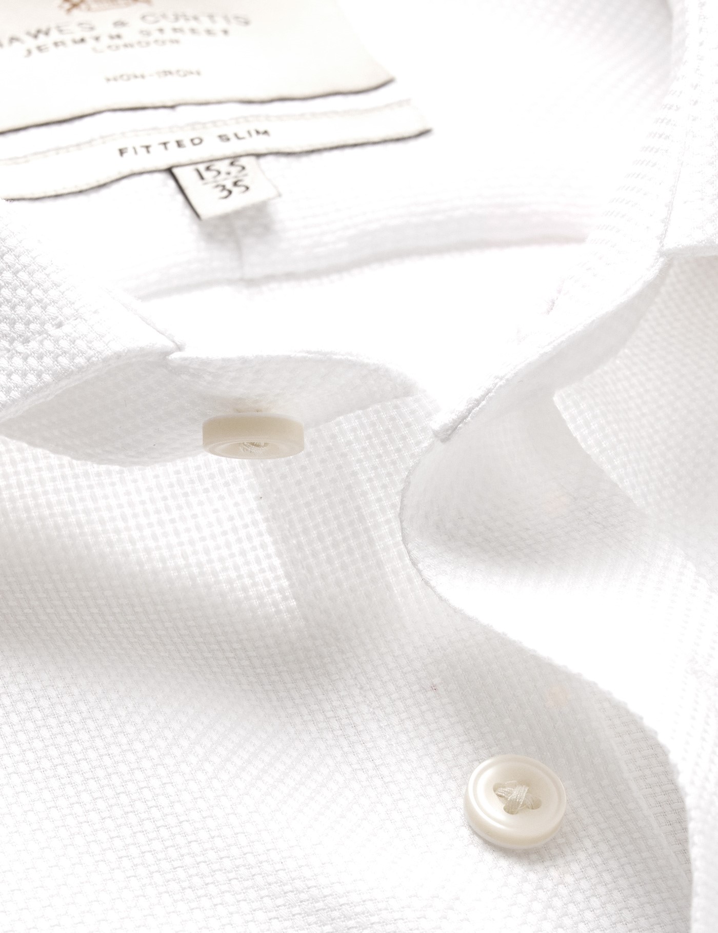 & Fitted Slim Fabric Interest Non Iron Shirt 15.5" collar 34" sleeve