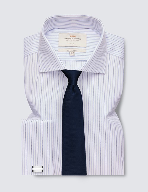 M & S Mens Tuxedo Dinner Dress Regular Fit Smart Shirt Double Cuff Collar 17.5" 