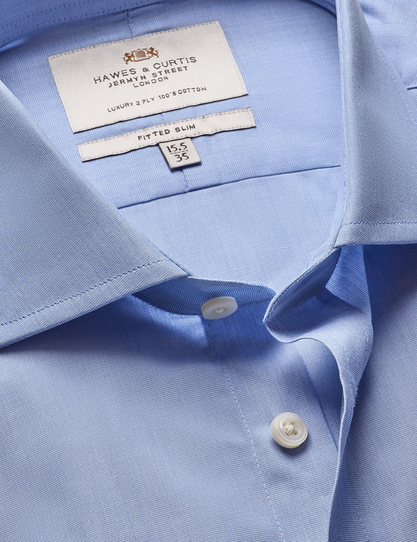 & Fitted Slim End on End Shirt 15.5" collar 34" sleeve