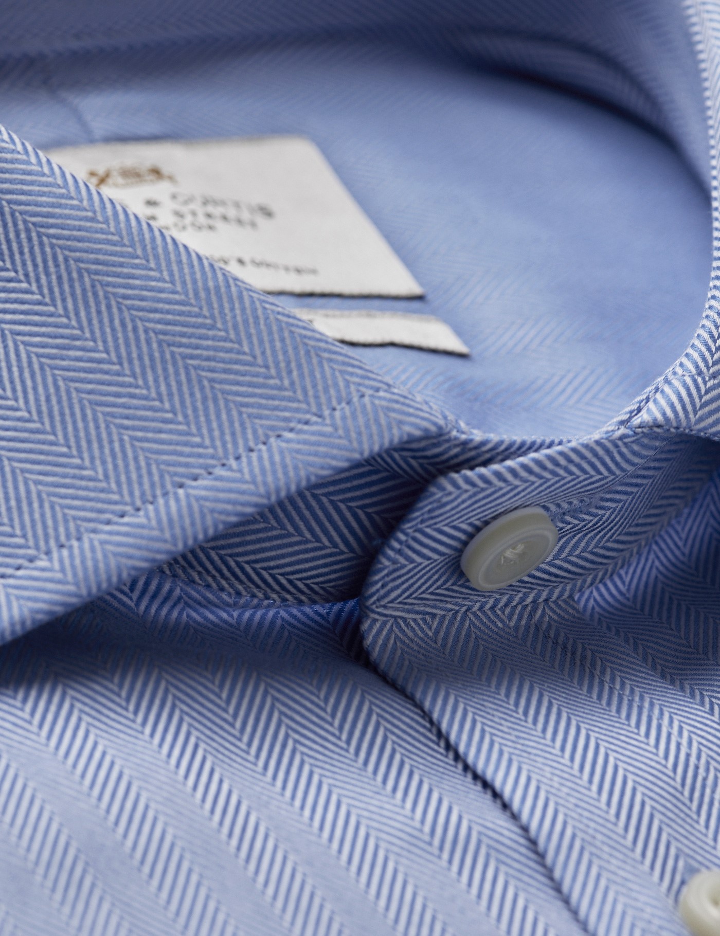 & Fitted Slim Herringbone Shirt 15.5" collar 34" sleeve