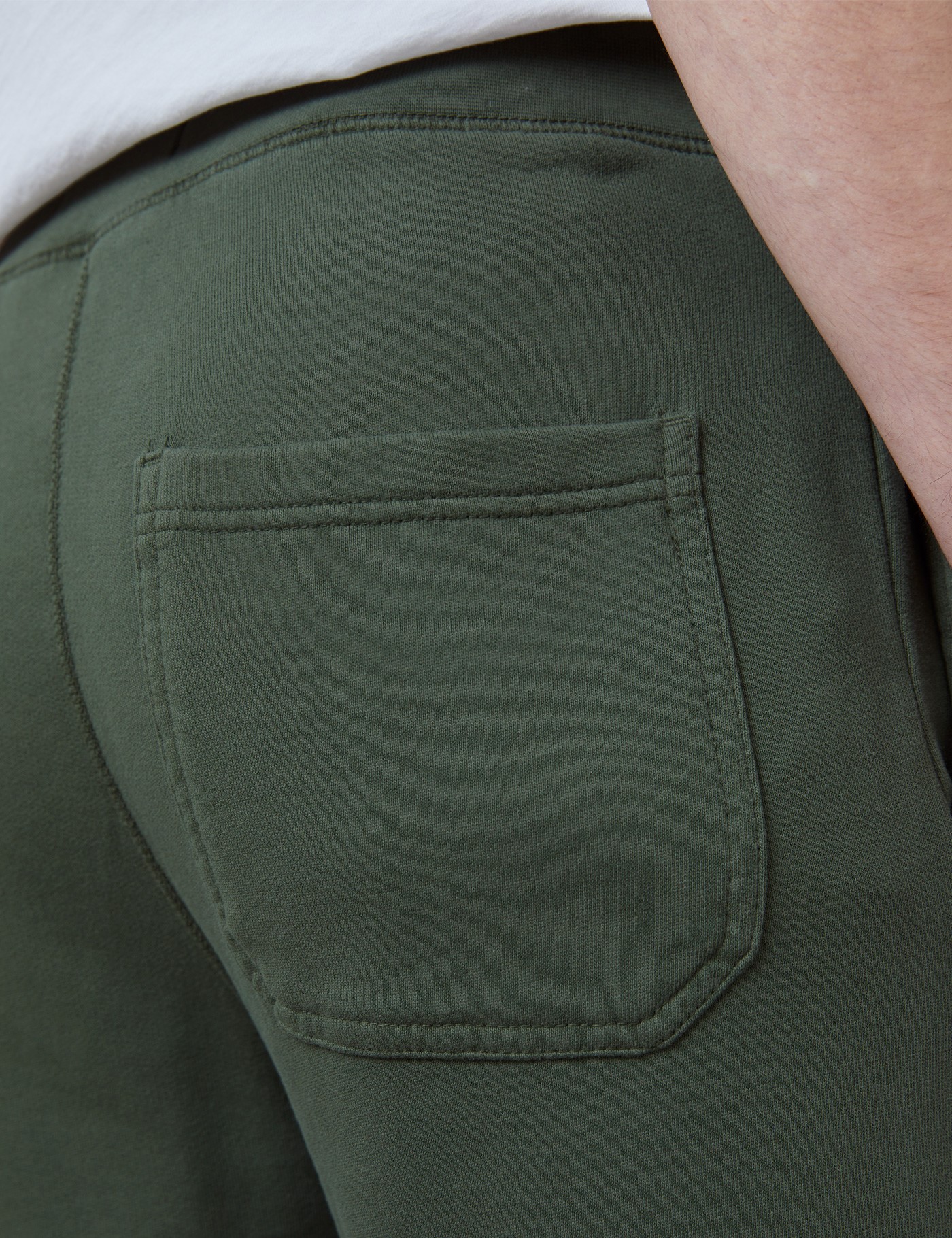 Organic Cotton Garment Dye Sweatpants in Green | Hawes & Curtis | UK