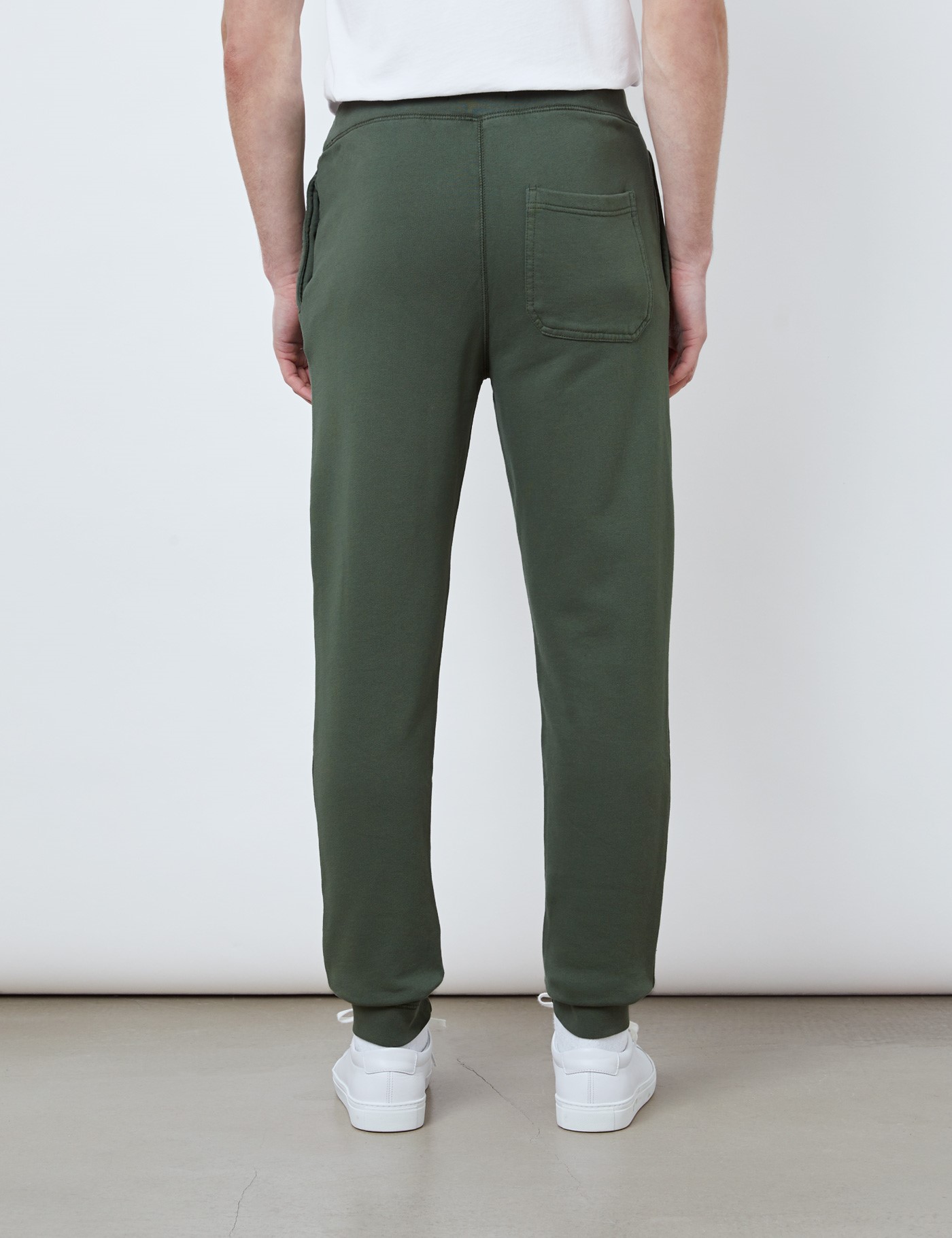 Organic Cotton Garment Dye Sweatpants in Green Hawes & Curtis UK