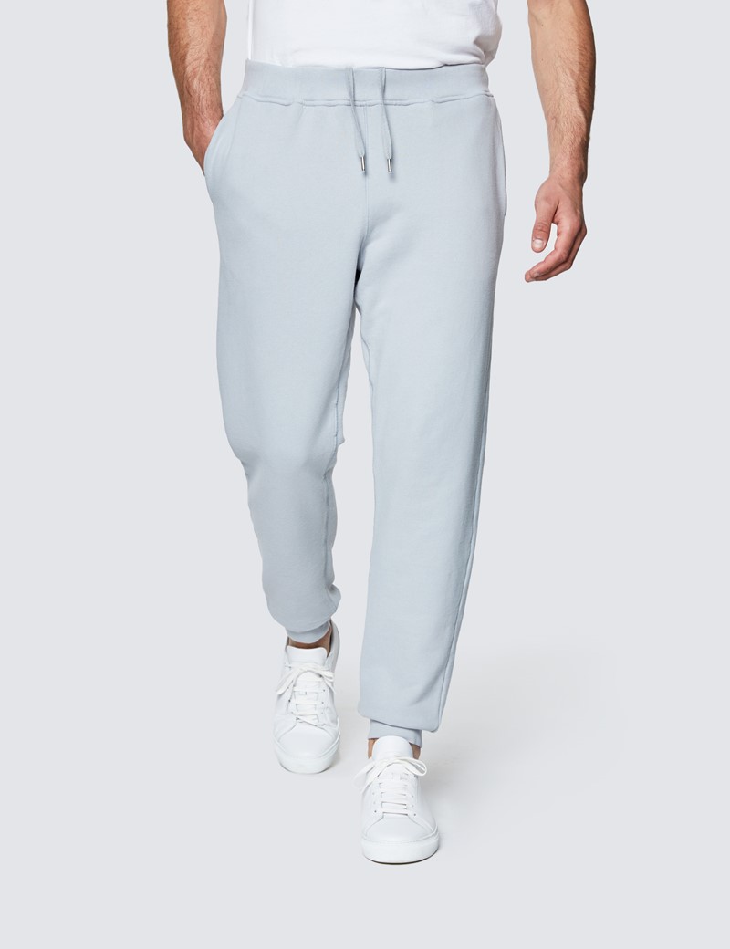 Light Grey Garment Dye Organic Cotton Sweatpants 