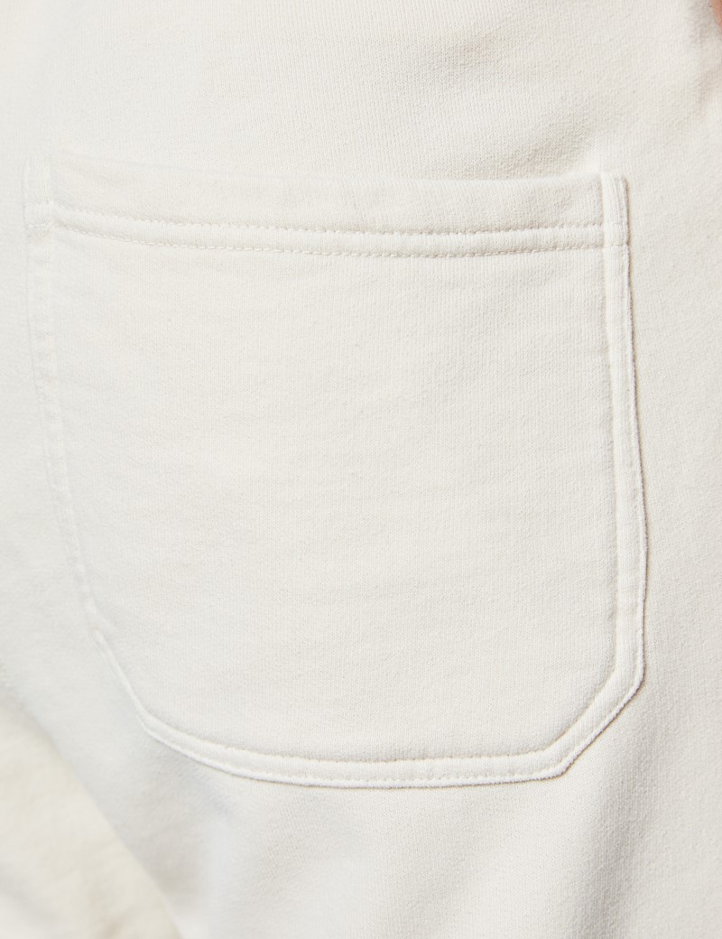 Cream Garment Dye Organic Cotton Sweatpants 