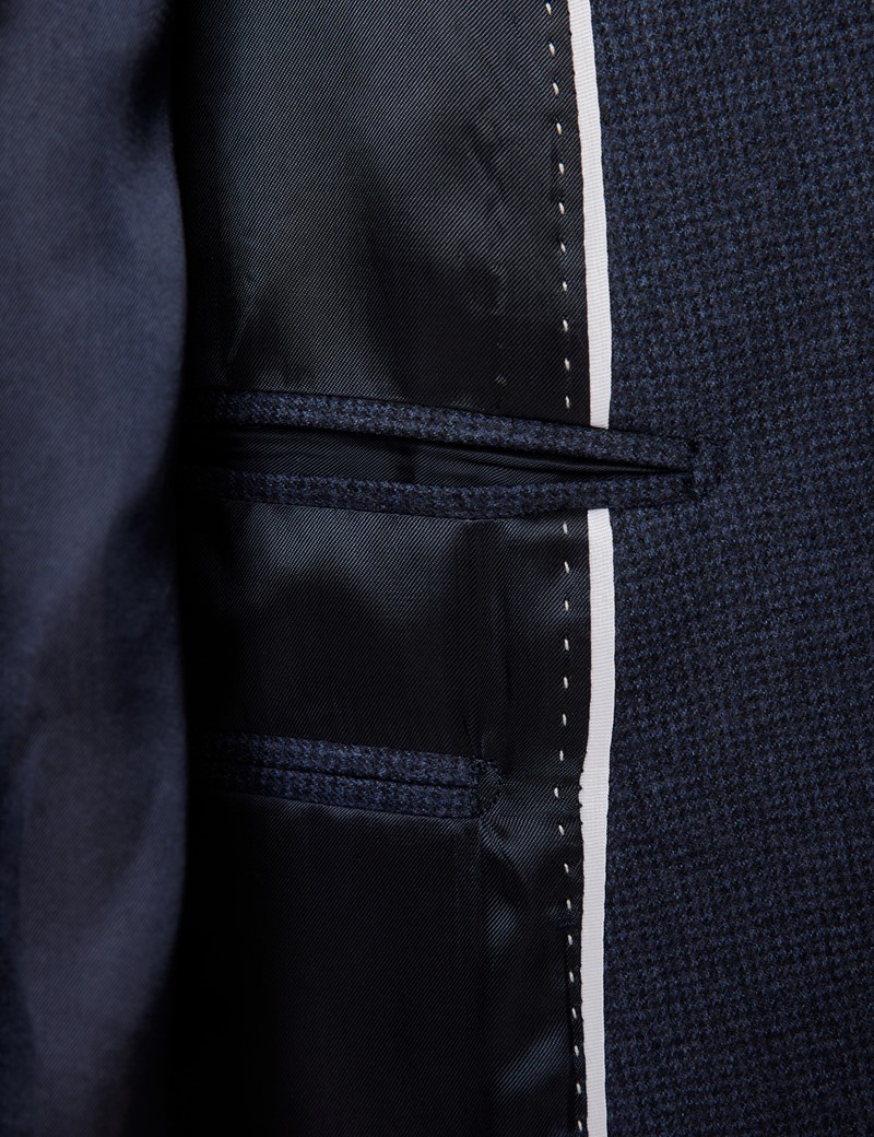 Men's Navy Check Slim Fit Flannel Suit - 1913 Collection