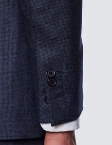 Premium 1913 Anzug –  Flanell 120s Wolle – Slim Fit – 2-Knopf Einreiher – navy kleines Karo