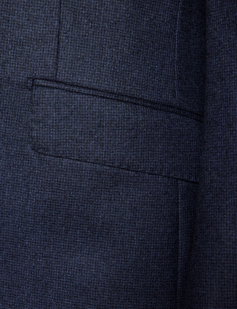Men's Navy Check Slim Fit Flannel Suit - 1913 Collection