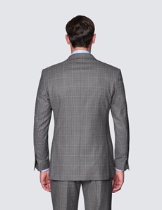 Men's Brown Prince Of Wales Plaid Tailored Fit Flannel Suit Jacket - 1913 Collection