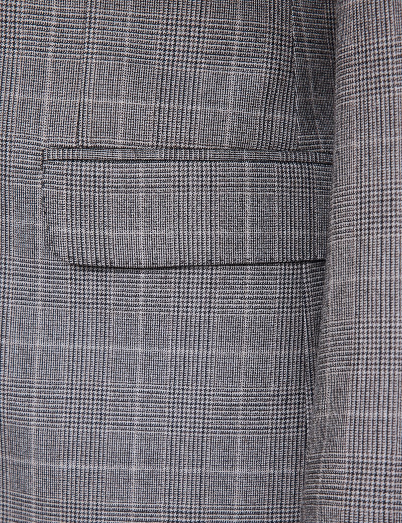 Men's Brown Prince Of Wales Plaid Tailored Fit Flannel Suit  - 1913 Collection