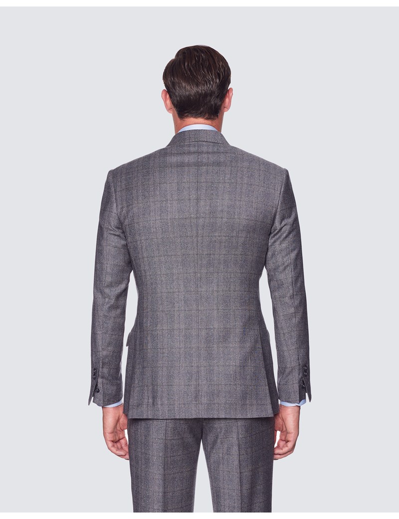 Zweireiher Anzug – 1913 Kollektion – 120s Wolle – Tailored Fit – grau braun Prince of Wales Karo