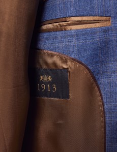 Anzugsakko Einreiher – 1913 Kollektion – 120s Wolle – Tailored Fit – blau braun Prince of Wales Karo