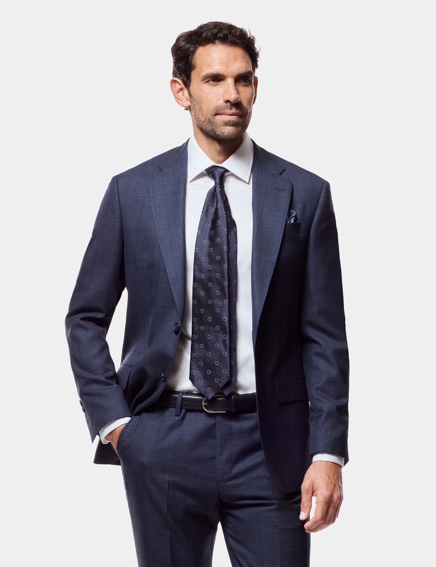 Hawes & Curtis Tailored Fit Navy Check 1913 Suit Jacket Size: 50 (EU 60)