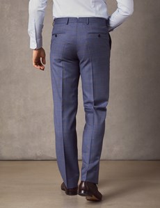 Men's Mid Blue Ombre Check Tailored Fit Italian Suit – 1913 Collection ...