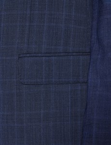 Men's Navy Prince of Wales Check Classic Fit Suit 