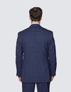 Zweiteiler Anzug – Classic Fit – 120s Wolle – 2-Knopf Einreiher – blau Prince Of Wales Karo