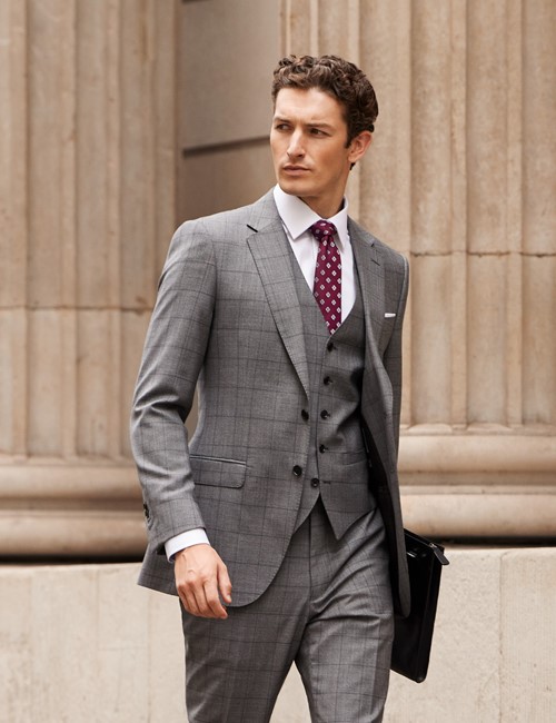 DTI GV Executive Italian Men's Vested Wool Suit 2 Button Jacket 3 Piece Tux  Vest (36 Regular US / 46R EU/W 30