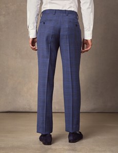 Men's Blue Two Tone Check Slim Fit Suit