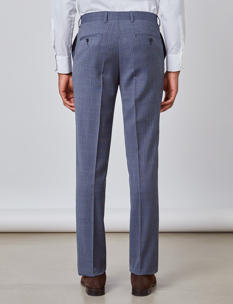 Men's Blue Tonal Check Slim Fit Suit