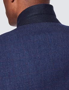 Zweiteiler Anzug – 100s Wolle – Slim Fit – 2-Knopf Einreiher – blau & rot Prince of Wales Karo