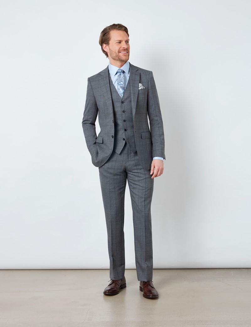 grey slim fit suit jacket