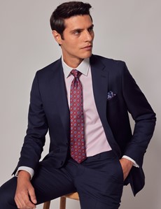 Men's Navy Windowpane Check Tailored Suit - 1913 Collection | Hawes ...