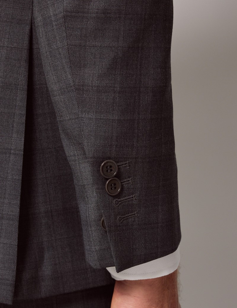 Men's Charcoal Check Tailored Suit - 1913 Collection | Hawes & Curtis