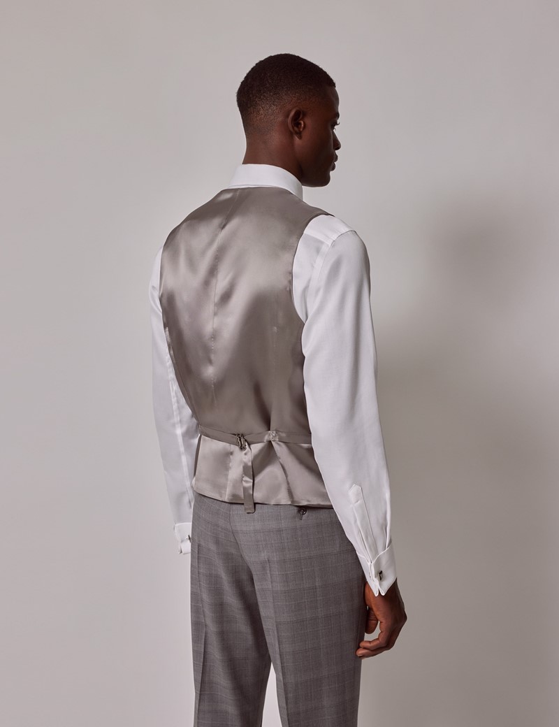 Men's Mid Grey Plaid Tailored Fit 3 Piece Suit - 1913 Collection