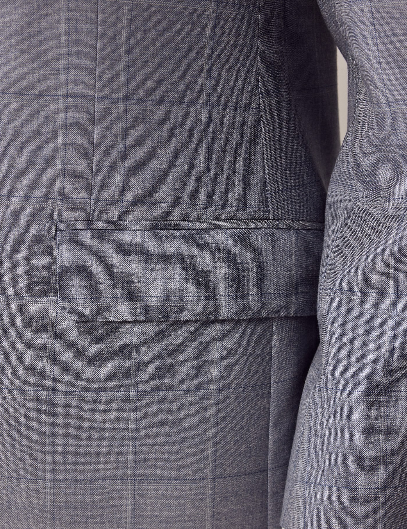 Men's Light Blue Tonal Windowpane Check Tailored Fit Suit - 1913 Collection