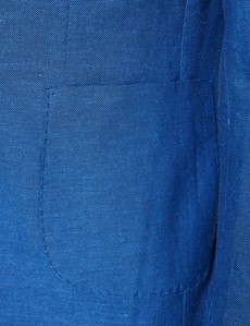 Men’s Royal Blue Italian Cotton Linen Slim Fit Suit Jacket - 1913 Collection 