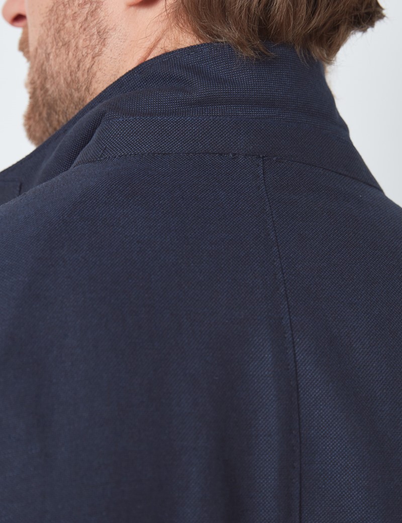 mens navy blue cotton jacket