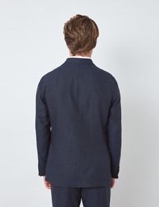 Men’s Navy Italian Cotton Linen Slim Fit Suit Jacket - 1913 Collection 