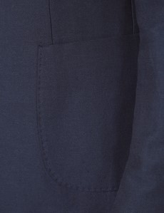 Anzug aus Leinen-Baumwolle Mix – 1913 Kollektion – Slim Fit – 2-Knopf Einreiher – Dunkelblau