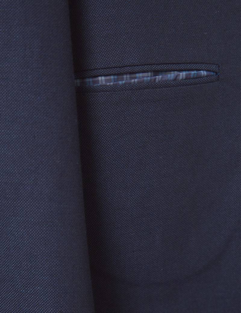 Anzug aus Leinen-Baumwolle Mix – 1913 Kollektion – Slim Fit – 2-Knopf Einreiher – Dunkelblau