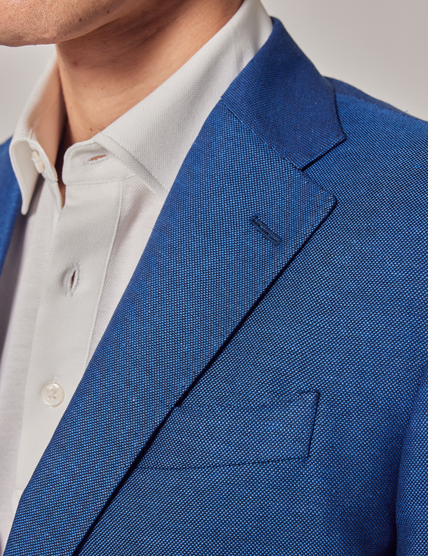 Royal Blue 2 Piece Italian Cotton Linen Slim Suit - 1913 Collection ...