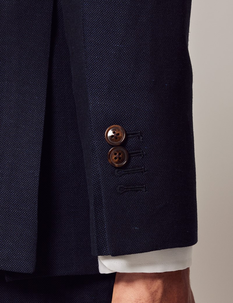 Men’s Navy Italian 2 Piece Cotton Linen Slim Fit Suit - 1913 Collection ...